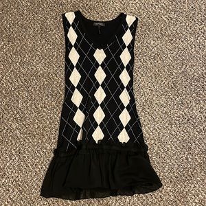 Sleeveless plaid sweater dress